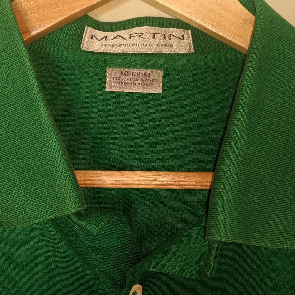 Martin Mens Green Collared Polo Shirt M - Picture 2 of 5